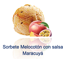 SORBETE DE MELOCOTON CON MARACUYA 2,5L